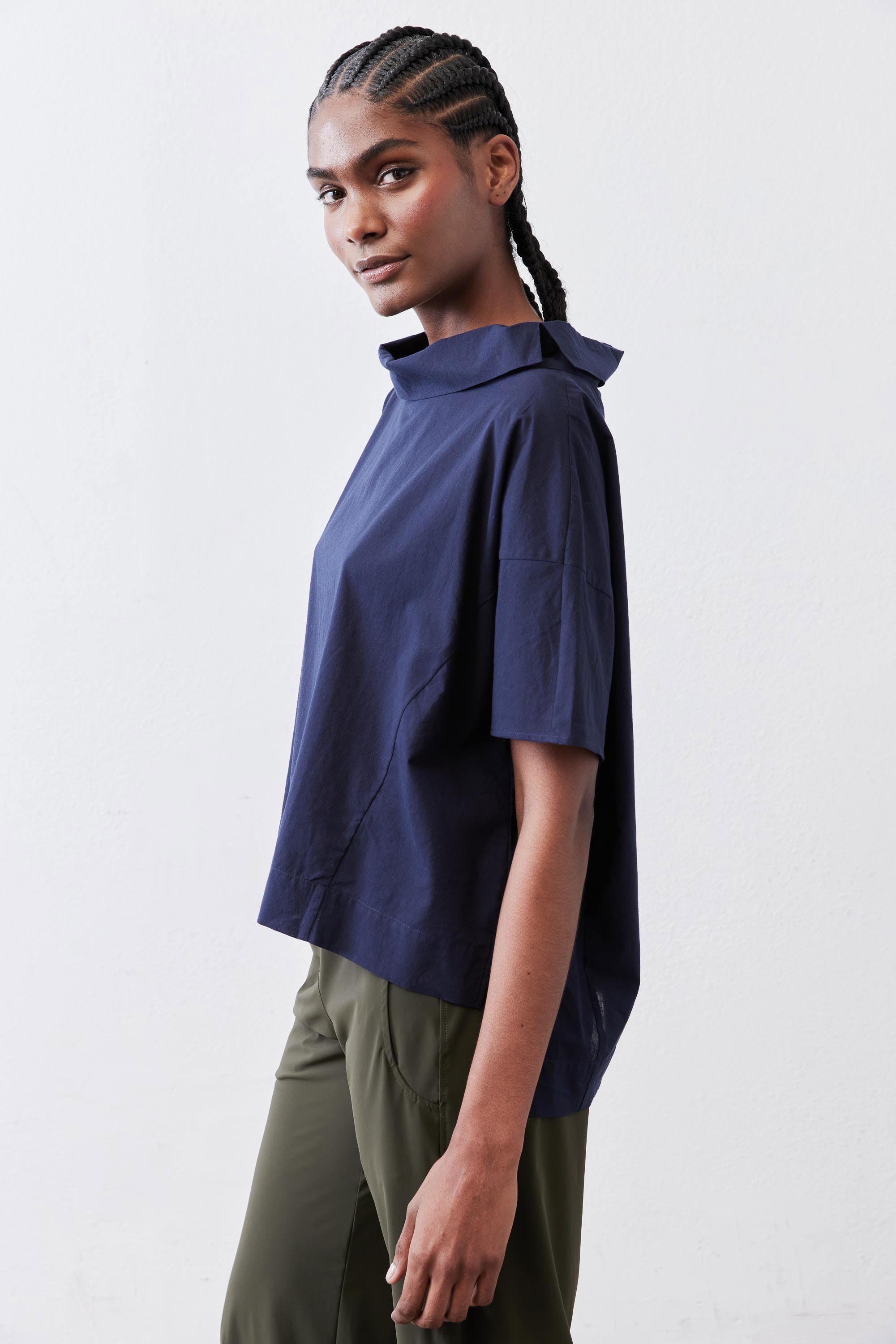 Dolman Drape Neck Top | Deep Navy – Ruti