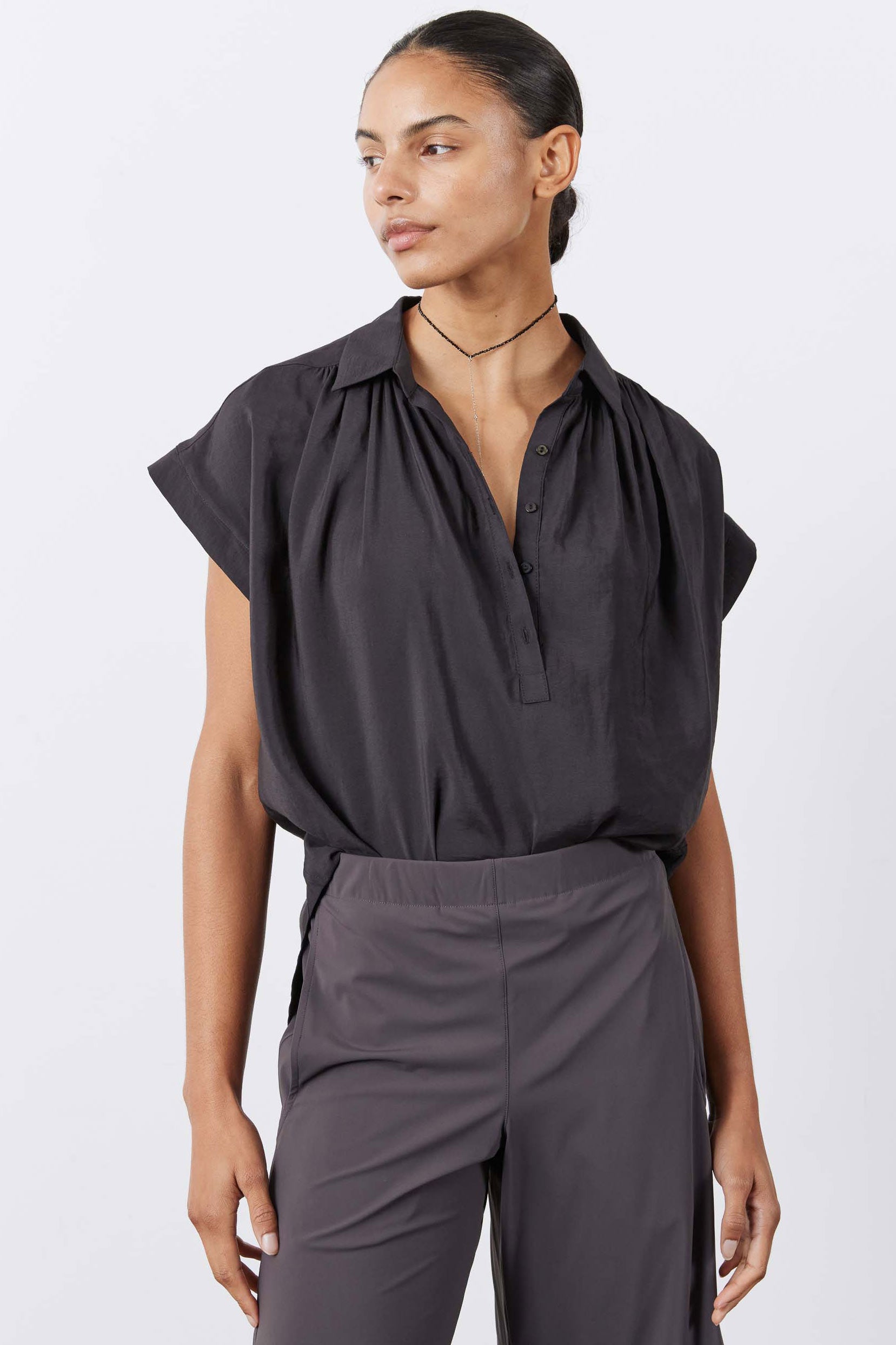 The Nonchalant Oversized Voile Blouse | Black – Ruti
