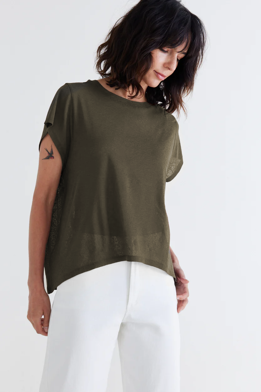 Sheer Knit Oversize Tee – Ruti