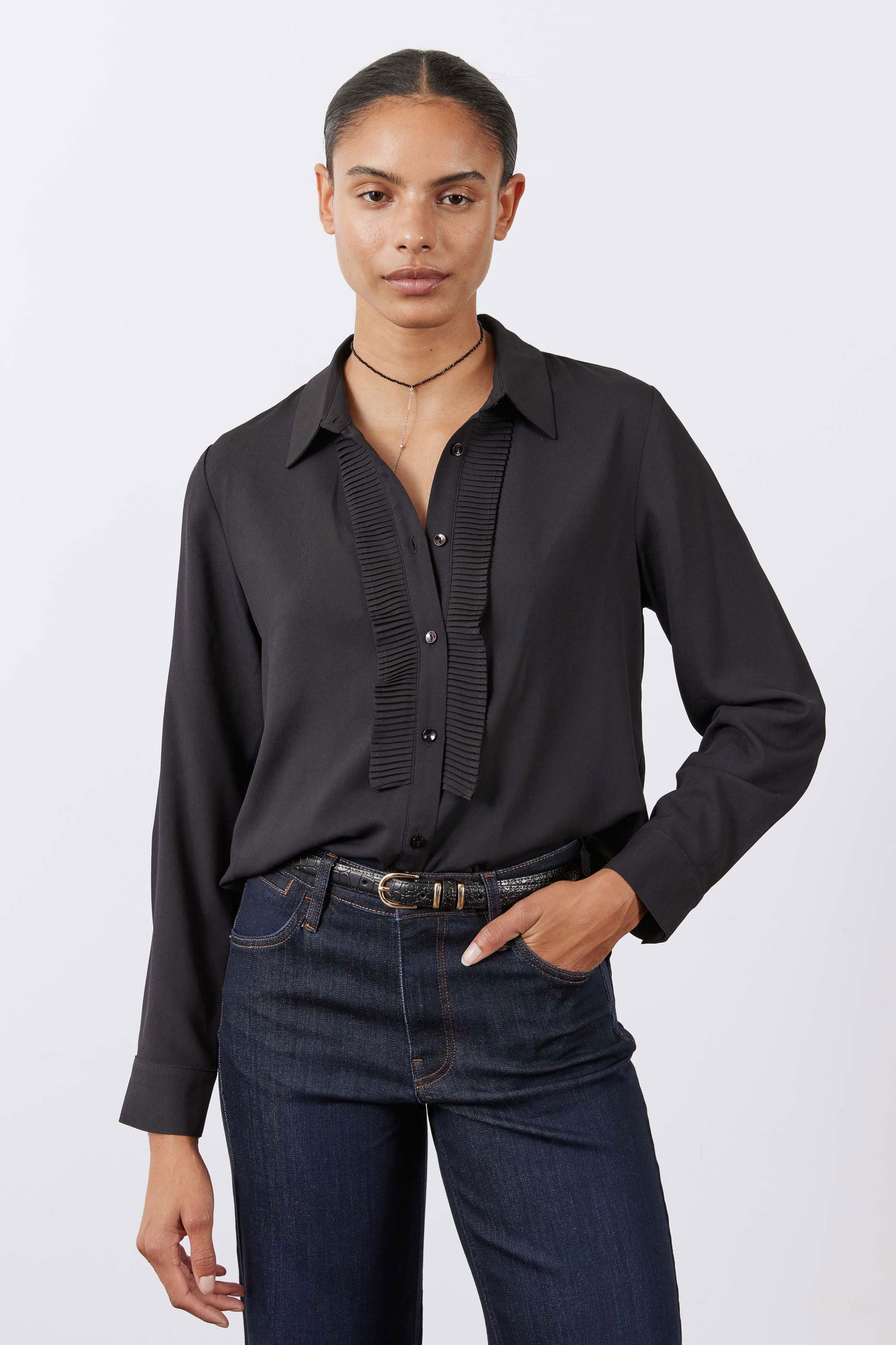 dress shirt blouse The Tux Blouse Black / 16