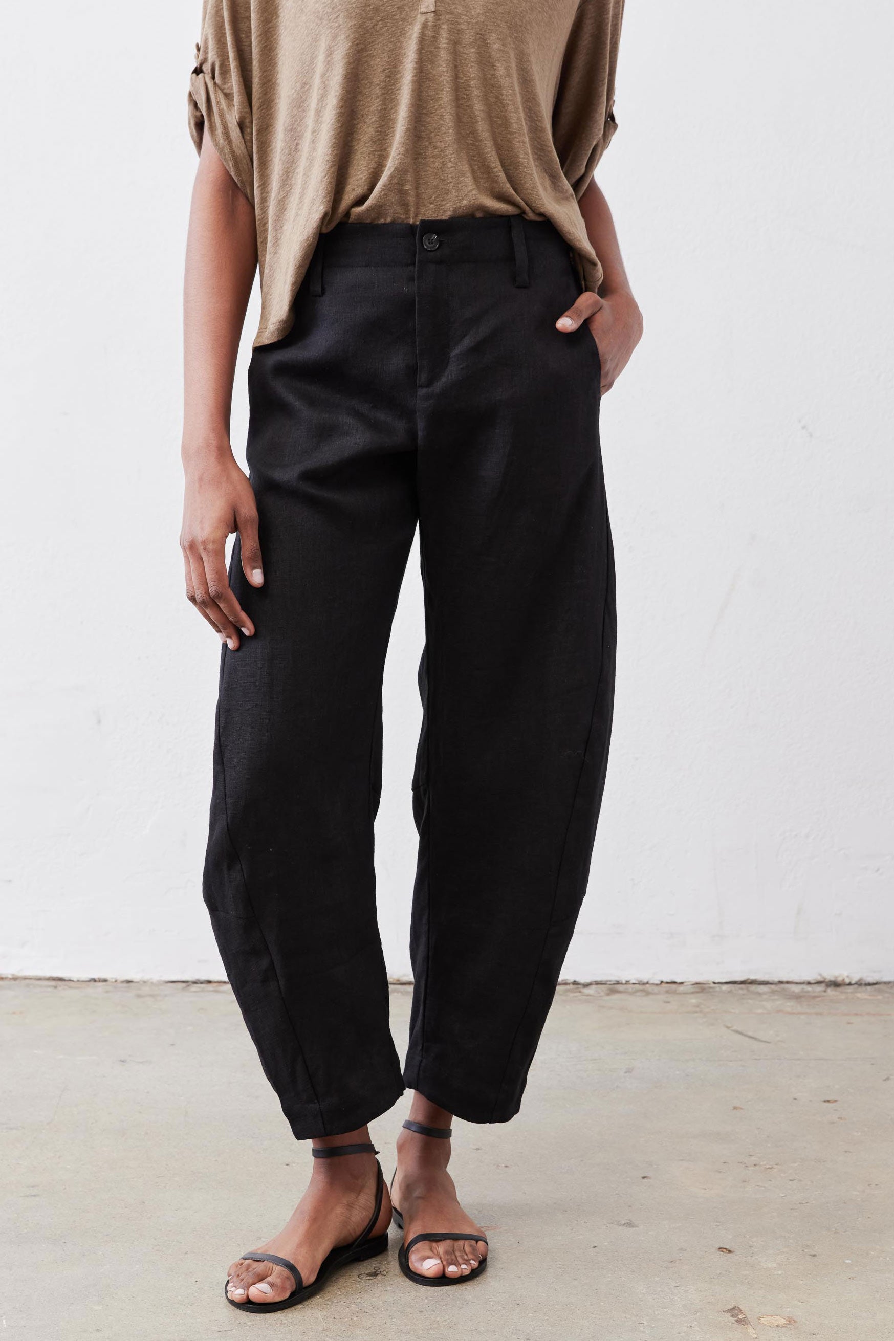 The Uptown Loose Linen Pants | Black – Ruti