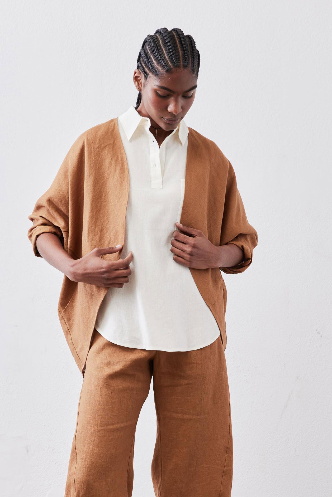 Zephyr Linen Cocoon Cardigan | Caramel – Ruti