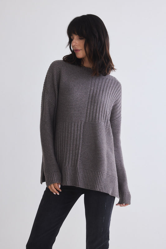 Oversized Mixed Knit Sweater