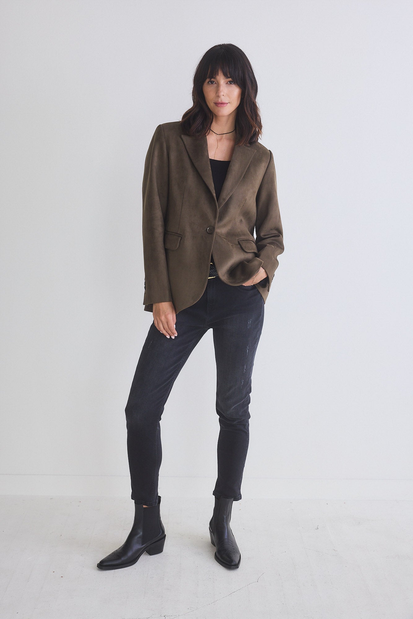 Microsuede blazer deals