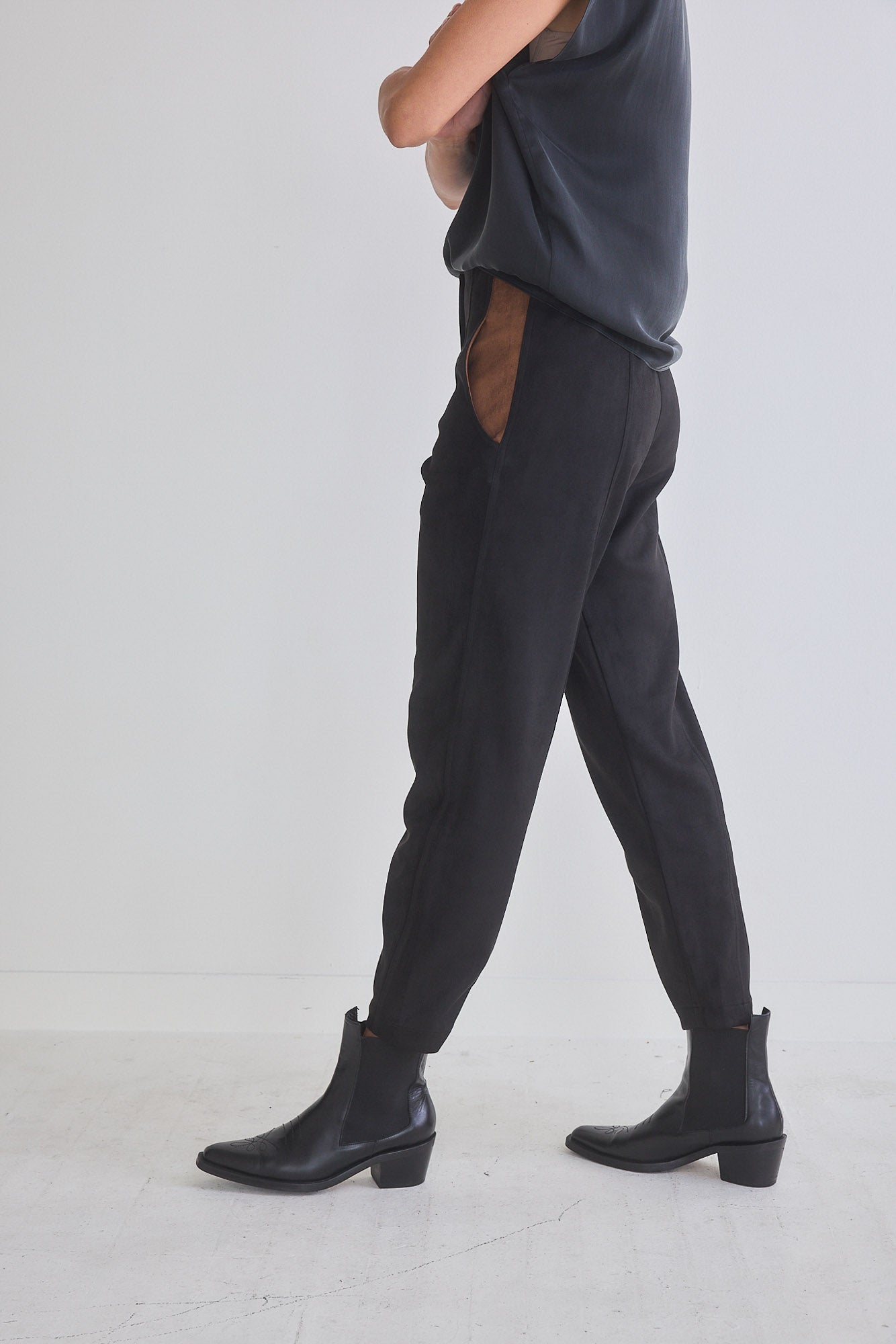 Not Too Tapered Microsuede Pants