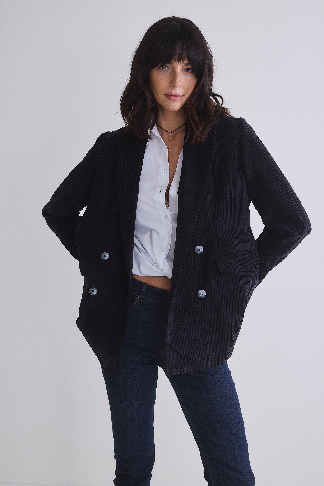 Womens black outlet corduroy blazer