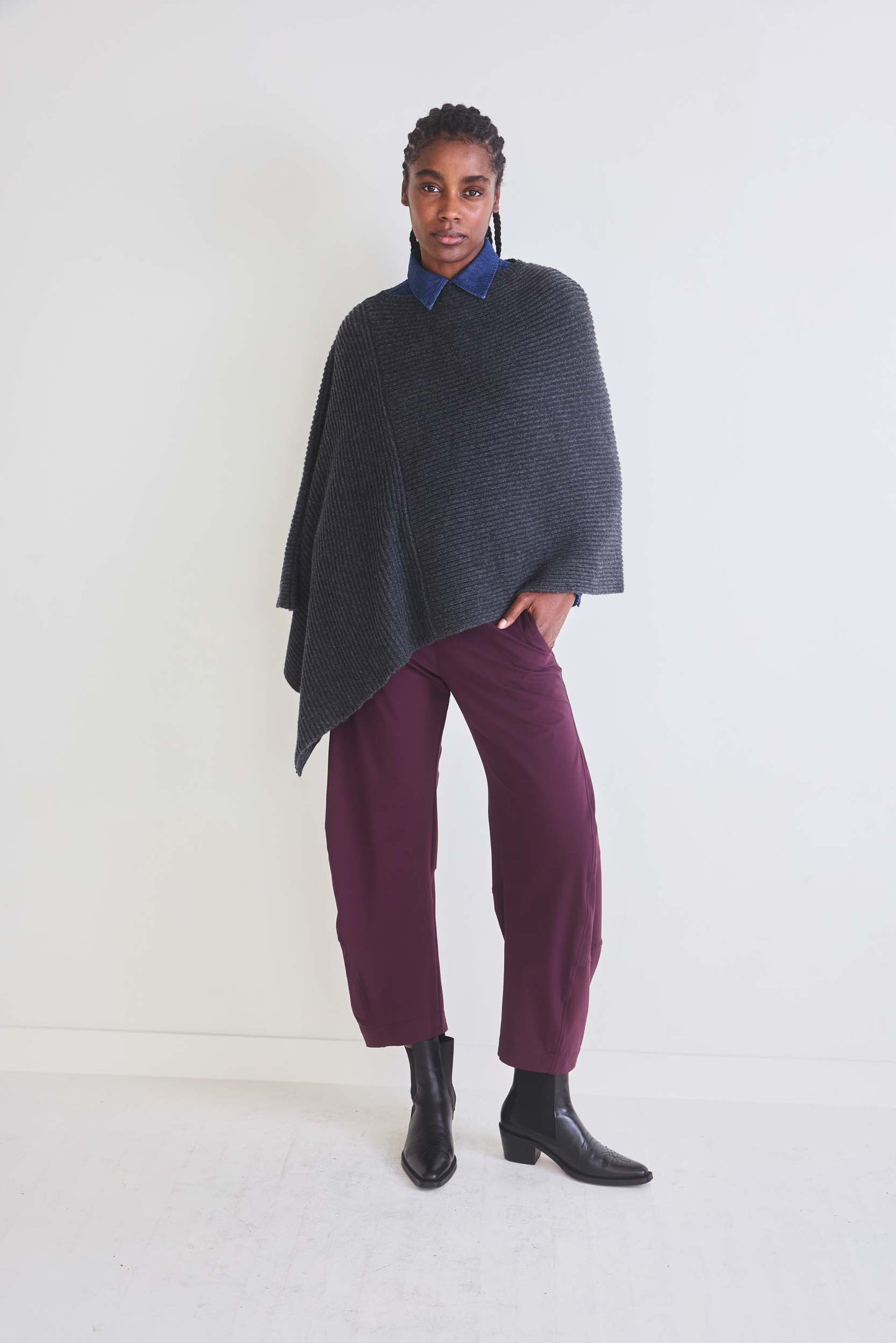 The Ribbed Knit Poncho