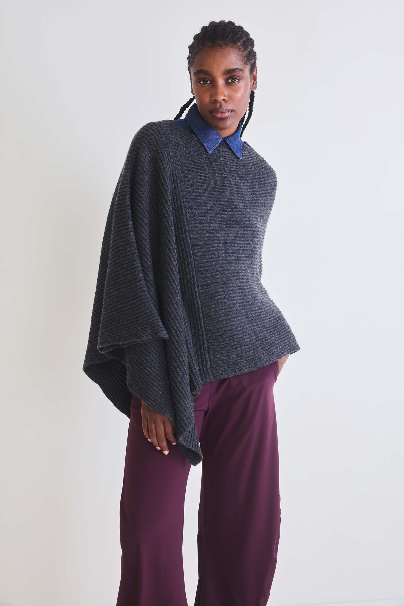 The Ribbed Knit Poncho
