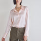 Shift Your Gaze Button Down Silk Blouse