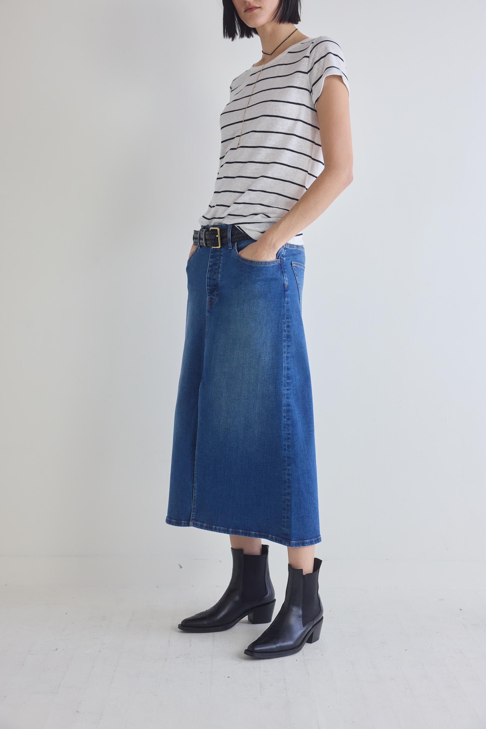 90s midi denim skirt best sale