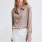 Shift Your Gaze Silk Button Down Blouse