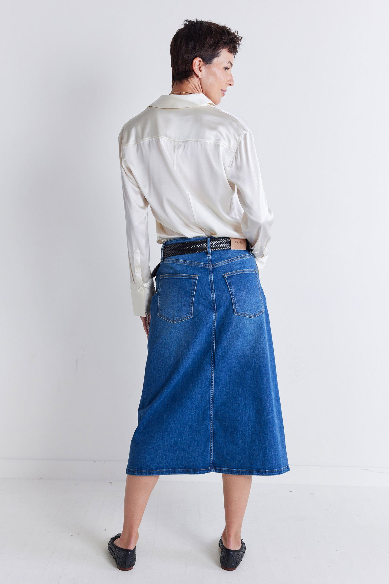 The 90's Denim Midi Skirt