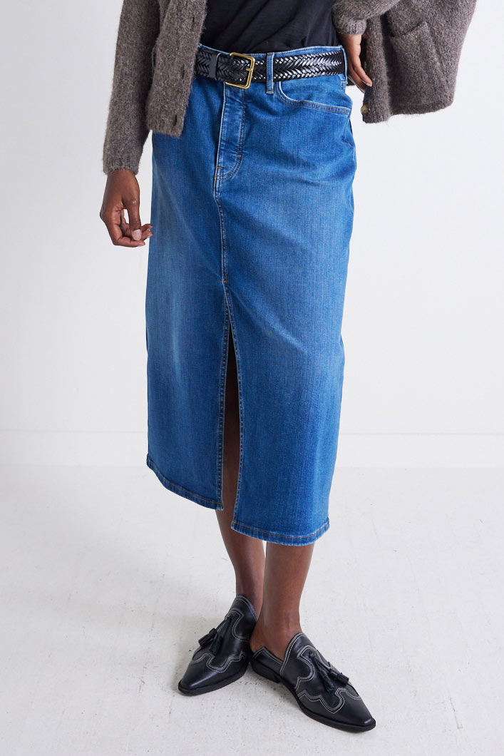 The 90's Denim Midi Skirt