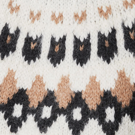 Cream Walnut Fairisle