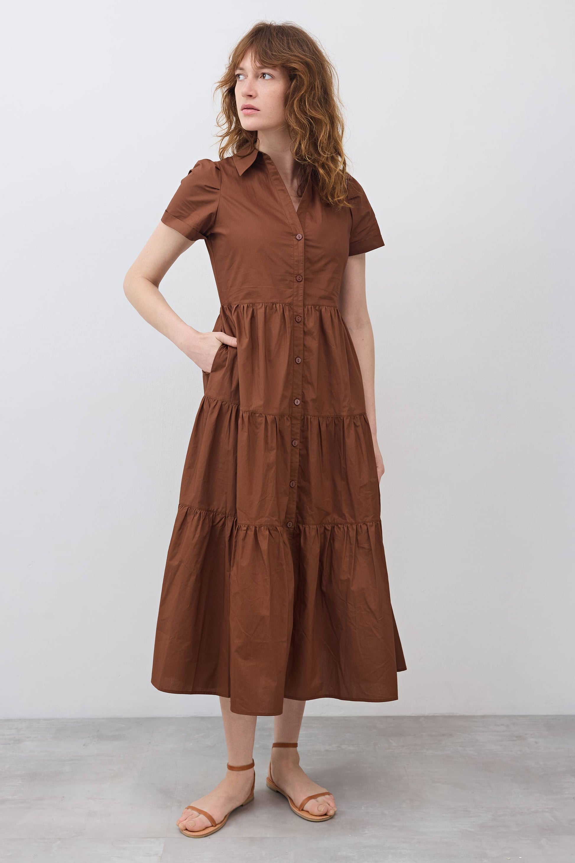 Breaking Free Long Poplin Dress Copper / XS Breaking Free Long Poplin Dress Copper / XS