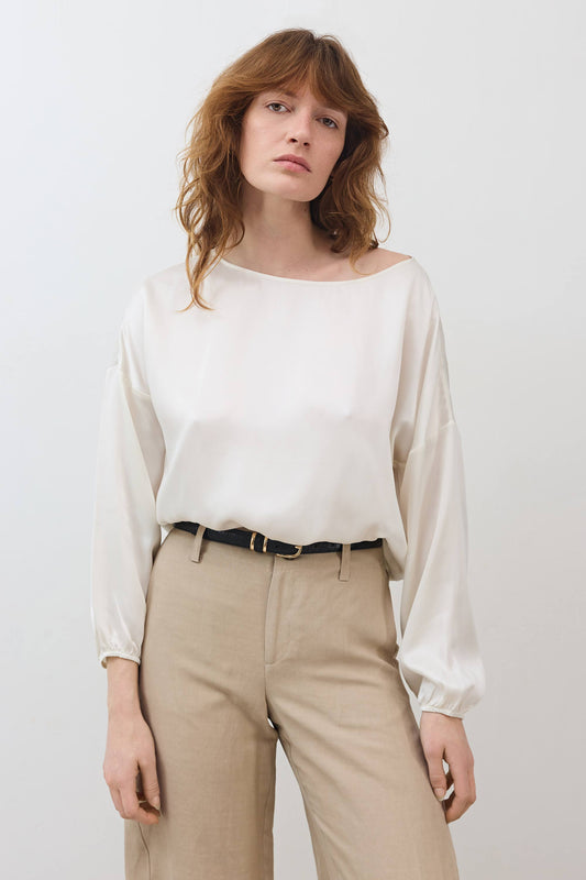 Washable Silk Cinched Hem Blouse