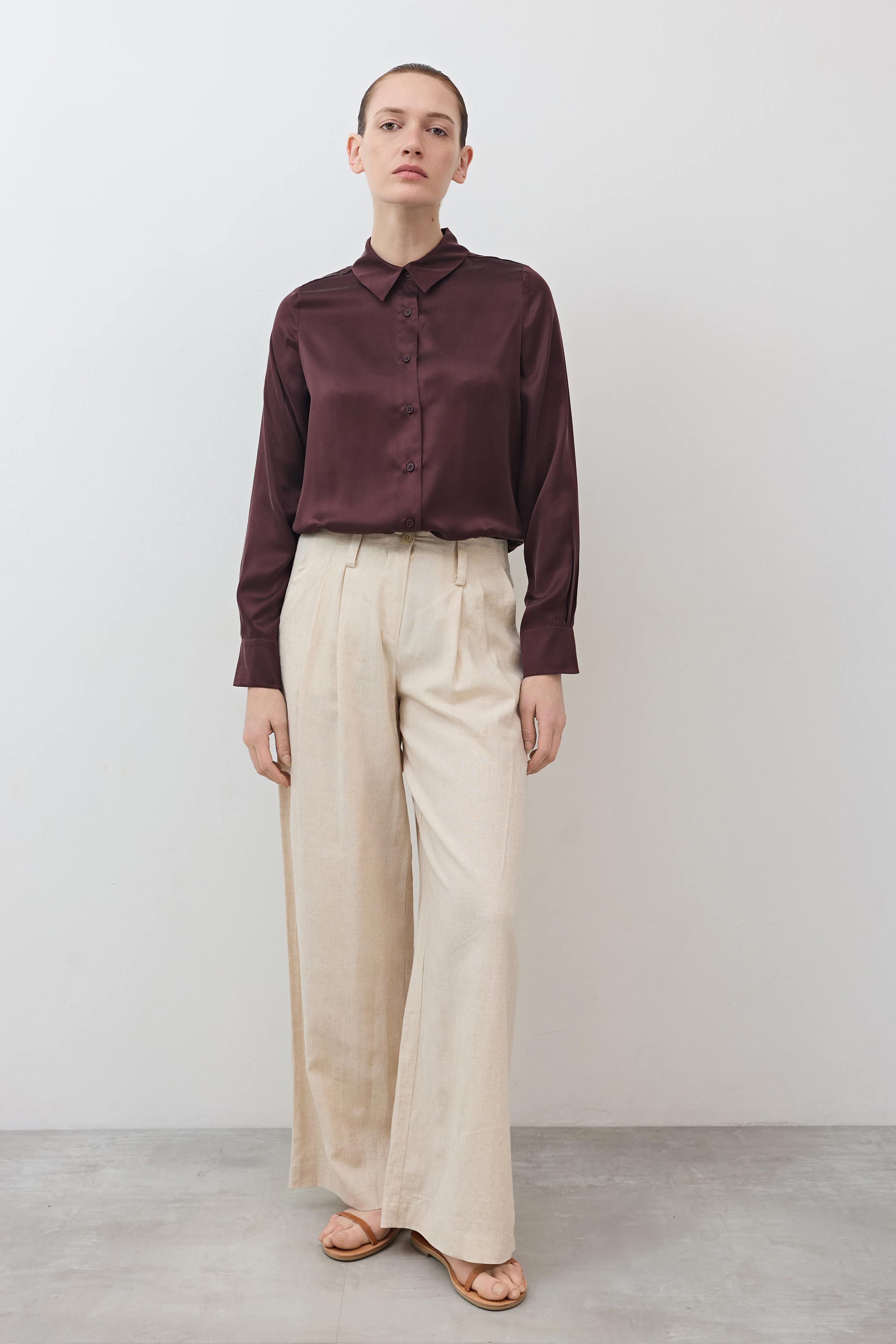 Wide Leg Linen Trousers