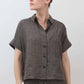 Boxy Linen Cropped Blouse
