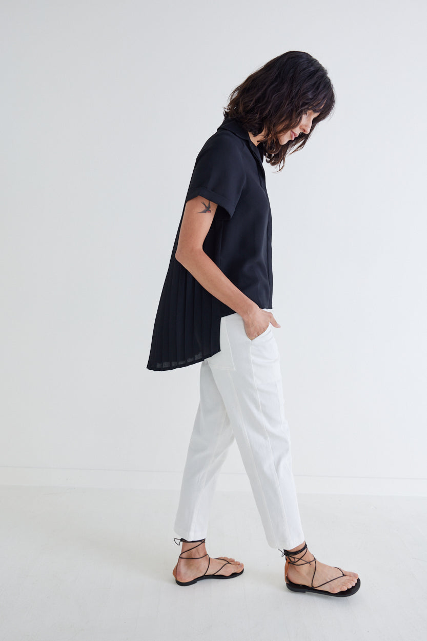 Look In The Back Pleated Blouse – Ruti