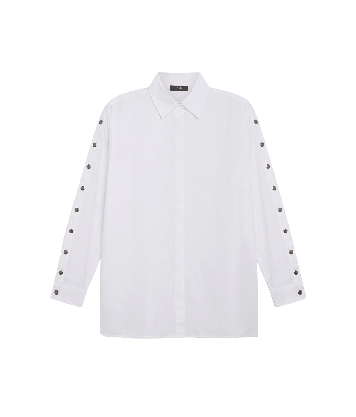 Studded Sleeve Button Down Blouse