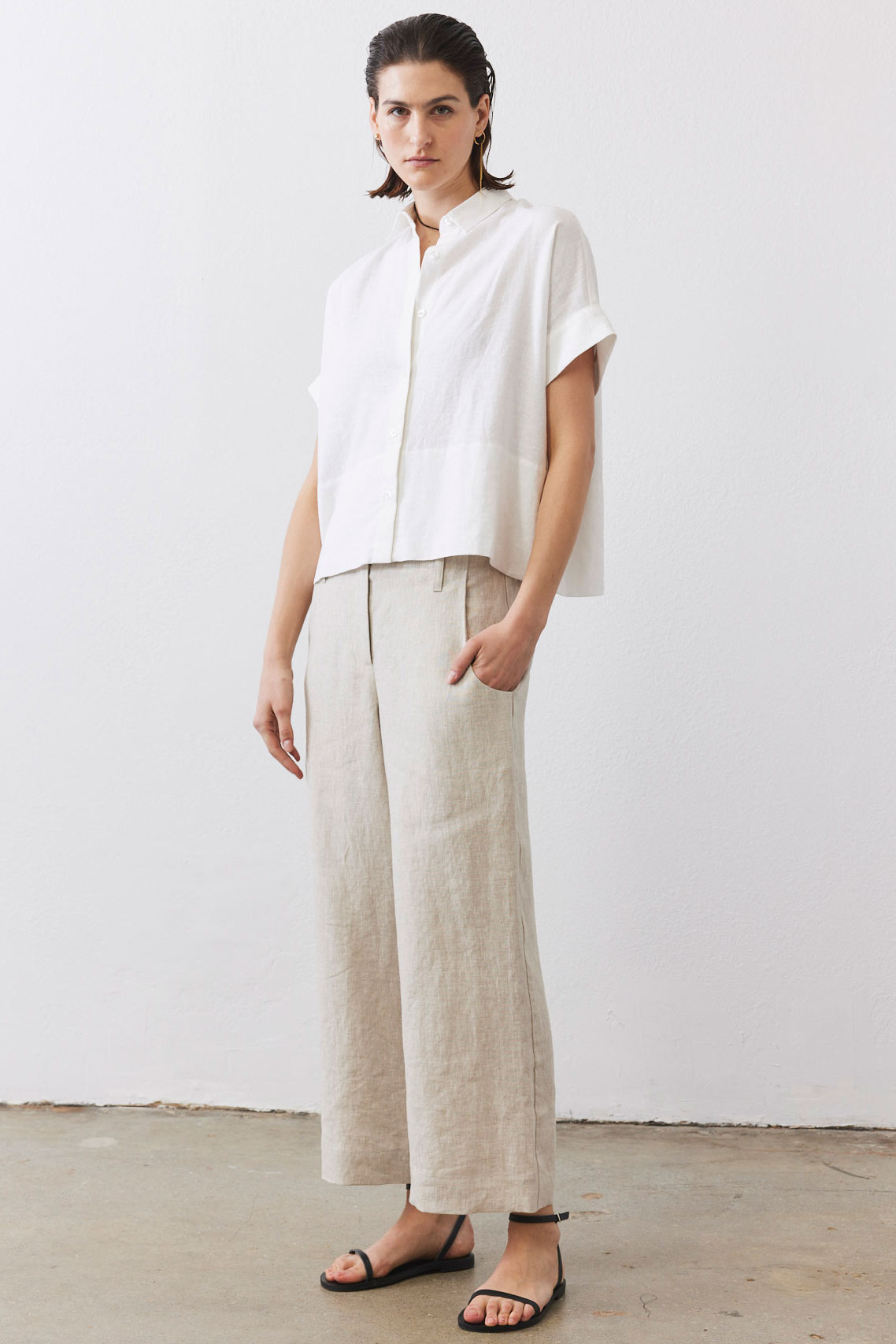 Linen A-Line Pants