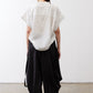 White dot-print blouse with short sleeves, back view