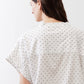 White dot-print blouse back panel with short sleeves
