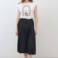 White sleeveless graphic tee with centered rainbow arch and line art print