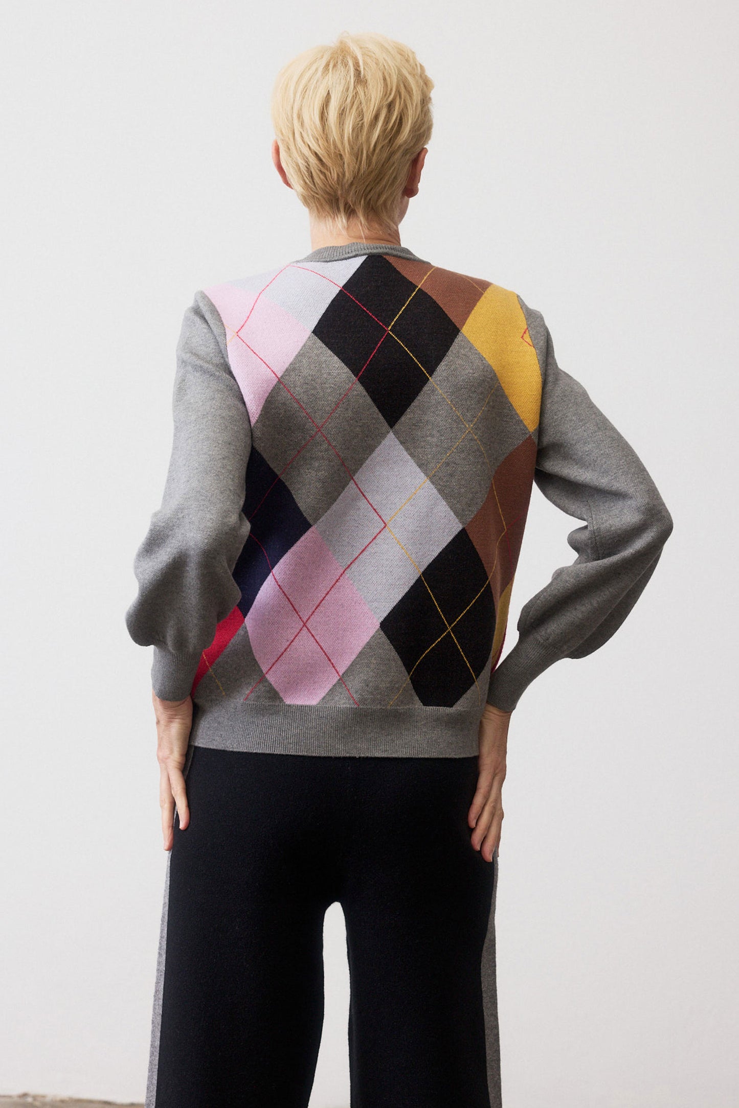 Argyle Trademark Bell Sleeve Sweater