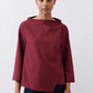 Asymmetric Popover Poplin Blouse