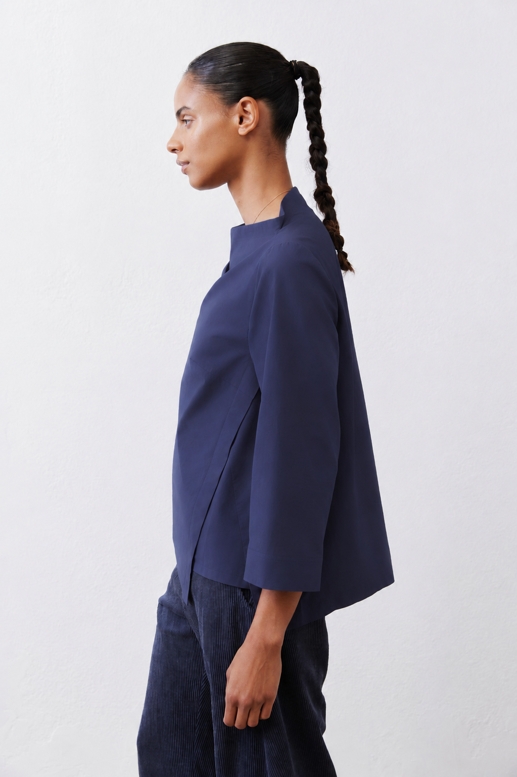 Asymmetric Popover Poplin Blouse