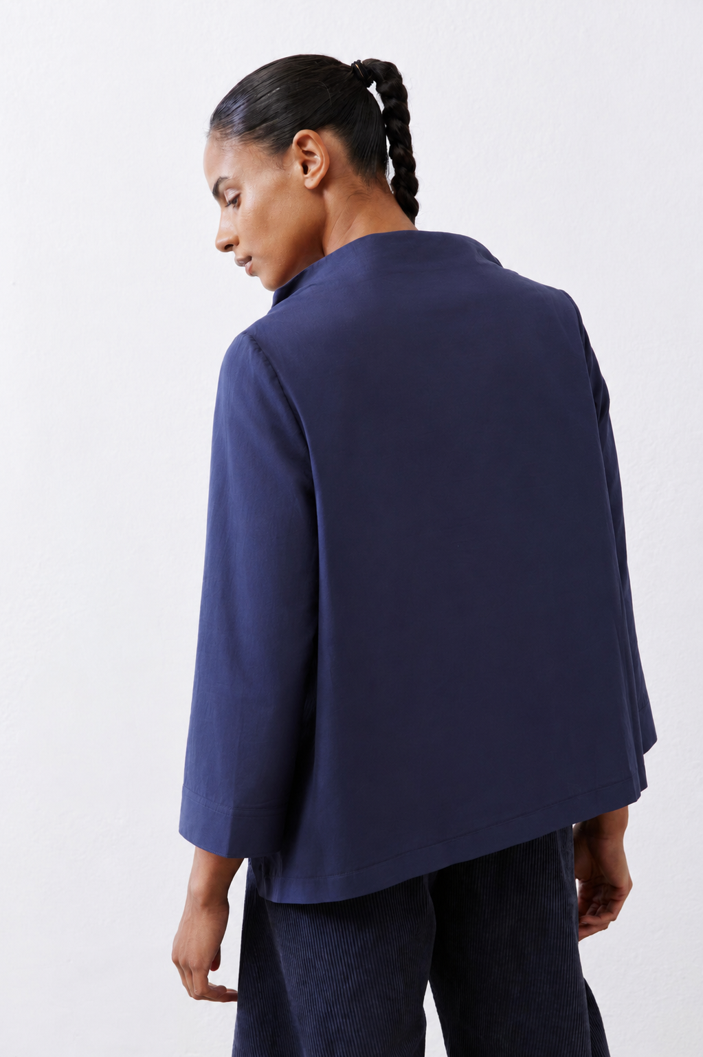 Asymmetric Popover Poplin Blouse