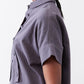 Asymmetric Button Short Sleeve Blouse