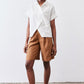 Asymmetric Button Short Sleeve Blouse
