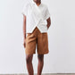 Asymmetric Button Short Sleeve Blouse