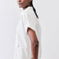 Asymmetric Button Short Sleeve Blouse