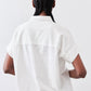 Asymmetric Button Short Sleeve Blouse