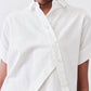Asymmetric Button Short Sleeve Blouse