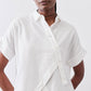 Asymmetric Button Short Sleeve Blouse