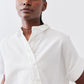 Asymmetric Button Short Sleeve Blouse