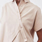 Asymmetric Button Short Sleeve Blouse
