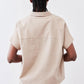 Asymmetric Button Short Sleeve Blouse