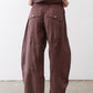Chicory coffee baggy utility pants, relaxed fit, cargo pockets, ankle-length