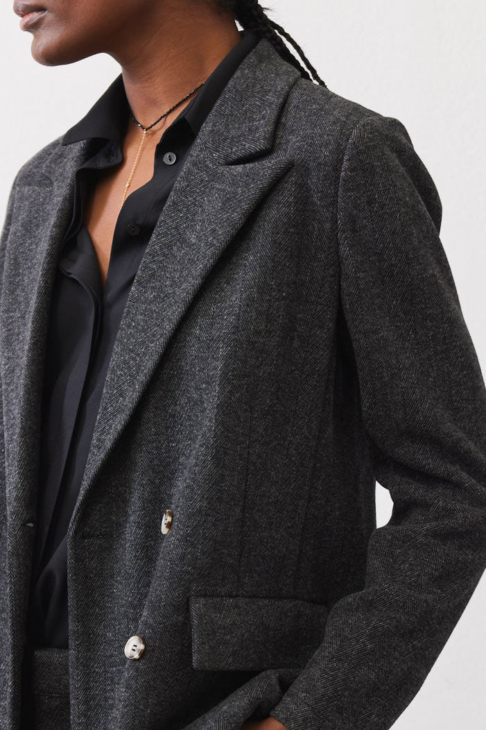 On the Clock Herringbone Blazer