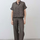 Boxy Linen Cropped Blouse