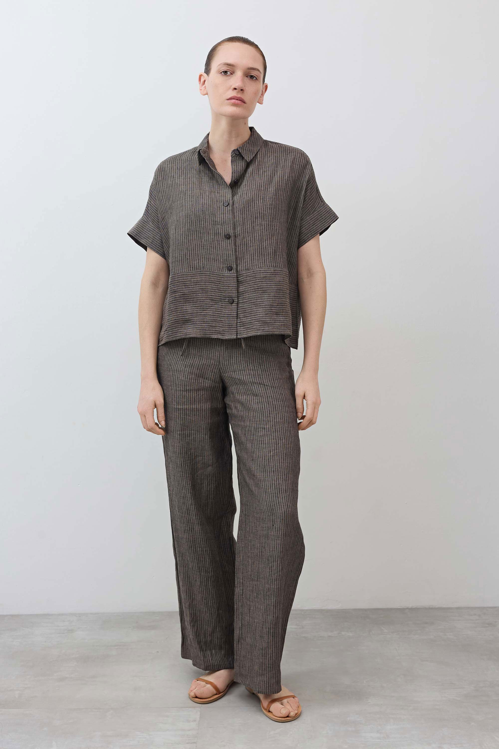 Pull On Wide Leg Linen Pants