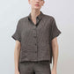 Boxy Linen Cropped Blouse