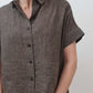 Boxy Linen Cropped Blouse
