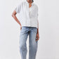 Boxy Linen Cropped Blouse