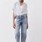 Boxy Linen Cropped Blouse